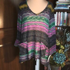 Colorful Striped V-Neck Sweater